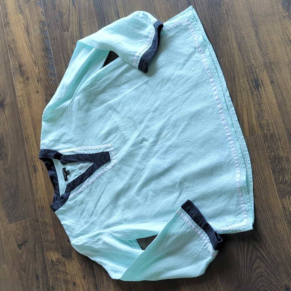 Talbots Light Ice Blue Linen Tunic - Picture 15 of 17